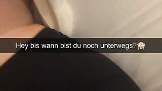 My roommate cheats and cum inside me! German Snapchat Fuck