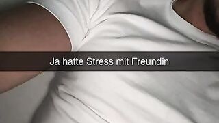 My roommate cheats and cum inside me! German Snapchat Fuck