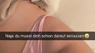 My roommate cheats and cum inside me! German Snapchat Fuck