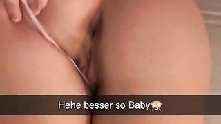 My roommate cheats and cum inside me! German Snapchat Fuck