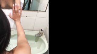 He fucks my tight ass in the bathroom