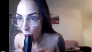 I fill my pussy with cream and I fuck my BBC dildo in my pussy and my ass