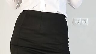 Secretary doesn't wear panties and bra at office (tiktok compilation)