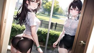 Lustful girls trying their luck in the middle of the park (with pussy masturbation ASMR sound!) Uncensored Hentai