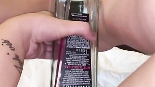 Pink Whitney Bottle In Pussy - Horny OF Model @Misstraptrin Fucks Tight Wet Pussy With A Bottle