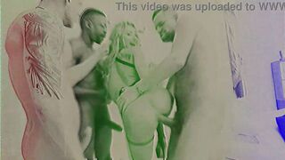 DAP CREAMPIE - Cock Hungry Veronica Leal Gets Annihilated During DP / DVP / DAP / TP Gangbang SZ2966