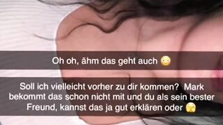 18 year old girlfriend cheats on her boyfriend on Snapchat and gets creampied by her best friend