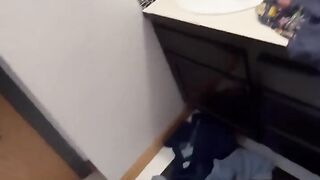 BBW stepmom MILF quickie in the bathroom fucked from behind your pov