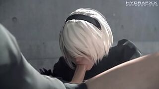 Nier Automata 2B Giving A Blowjob Rule 34