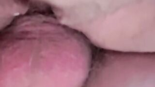 Husband doggy fucks wife, cum drizzle