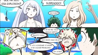 Deku gets sucked on the beach Hado and toga - My hero academy