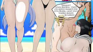 Deku gets sucked on the beach Hado and toga - My hero academy