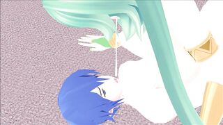 Facesitting Her Cuck While Sucking Off a Bull - MMD Animation