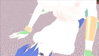 Facesitting Her Cuck While Sucking Off a Bull - MMD Animation