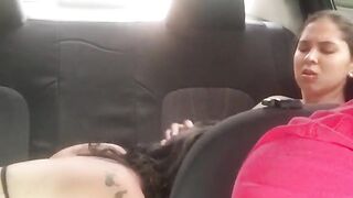 I eat the delicious pussy of a cute slut in the Uber