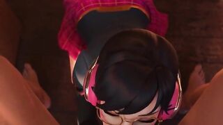 School-Girl D.va Sucks Cock Then Gets Facial