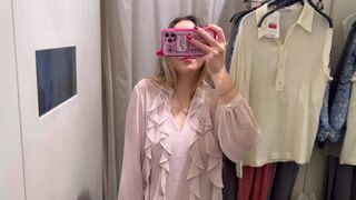 See Through Dresses Try on Haul in the changing room 18+