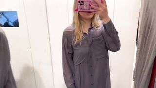 See Through Dresses Try on Haul in the changing room 18+