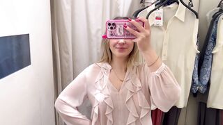 See Through Dresses Try on Haul in the changing room 18+