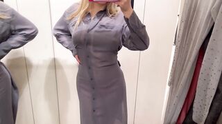 See Through Dresses Try on Haul in the changing room 18+