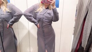 See Through Dresses Try on Haul in the changing room 18+