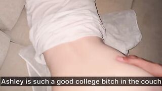 Slim Waist Teen Stuffed In Couch on College Dorm Snapchat