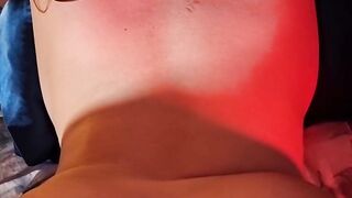 Doggy style POV fuck, cumshot on huge curvy ass.