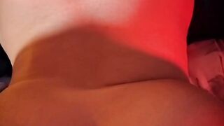 Doggy style POV fuck, cumshot on huge curvy ass.