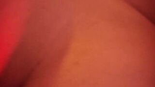 Doggy style POV fuck, cumshot on huge curvy ass.