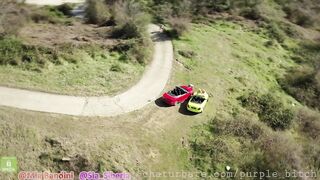 Triple Outdoor Jerking off on Cars