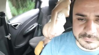 I fuck a Colombian girl doggy style in the car