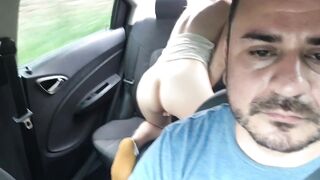 I fuck a Colombian girl doggy style in the car