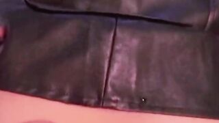 18 y/o girl fucked in her mini leather skirt | shorties