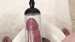 Pumping My Massive Thick Cock Rock Hard with Penis Pump (teaser) - Huge BWC Edging Toys Big Dick Ass