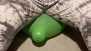 Small green balloon but it took all my 19 stone