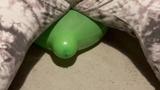 Small green balloon but it took all my 19 stone