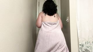 BBW Towel Drop Tease