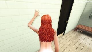 Petite redhead cheats on boyfriend with BBC - sims 4