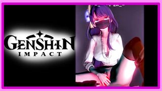 Genshin Impact - Raiden Shogun Pleasures Himself in the Office