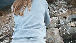 Perfect Ass fucked Doggy while hiking & get caught POV