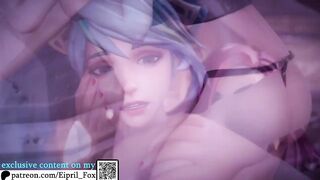 Futanari Ashe, Ahri and Evie did Hot Threesome - Futa League of Legends and Paladins Hentai