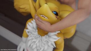 Furry MILF Renamon is creampied