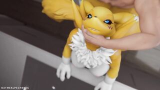 Furry MILF Renamon is creampied