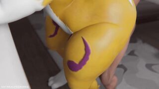 Furry MILF Renamon is creampied