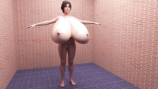 Woman breast expansion growth (3d animation )