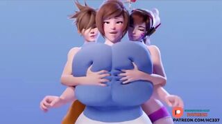 MEI OVERWATCH BIG TITS MILKING TEST WITH D.VA AND TRACER | HENTAI ANIMATED 60FPS