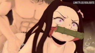 Nezuko getting fucked in the ass at demon slayer hotspring