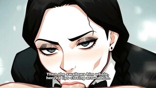 Naughty goth Wandinha asking to suck your dick (HentaiJOI) cums in my throat