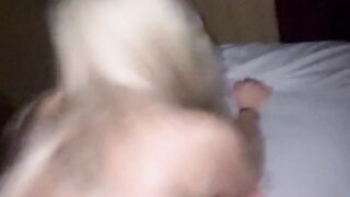 Beautiful blonde Italian with Fat Ass fucking DoggyStyle in Parents room (Hot)