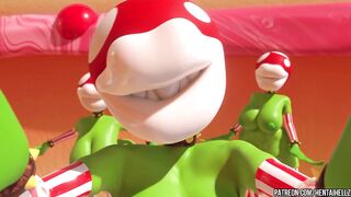 FUTA Princess Peach cumming from deepthroat blowjob 3D animation